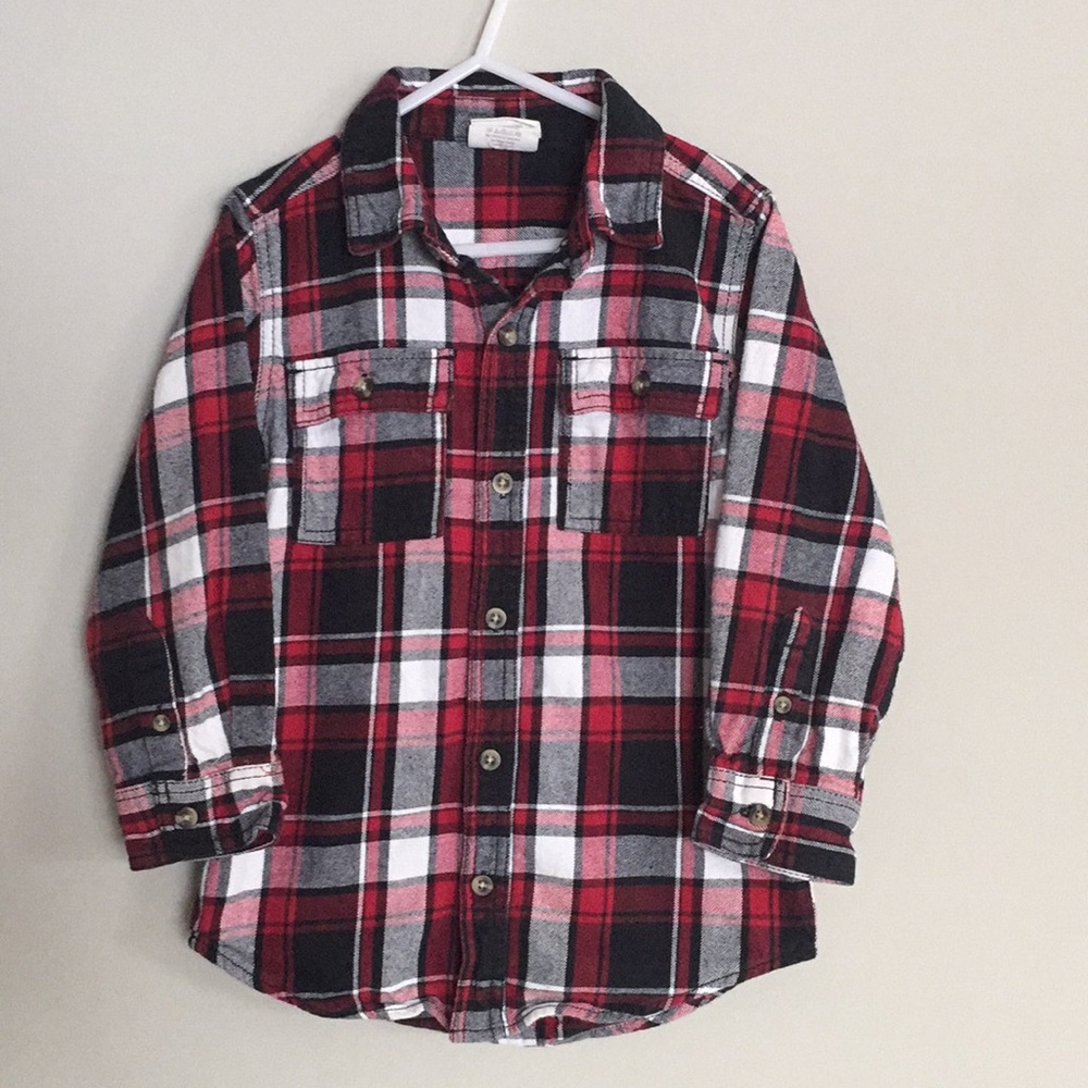 Crazy 8 Boys Warm Plaid Shirt Size XS (4)